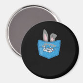 Happy Oaster Pop Peeking Bunny Magnet (Vorderseite/Rückseite)