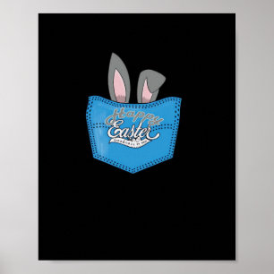 Happy Oaster Pop Peeking Bunny Poster