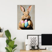 Happy Oaster Portrait Painting Egg Poster (Heimbüro)