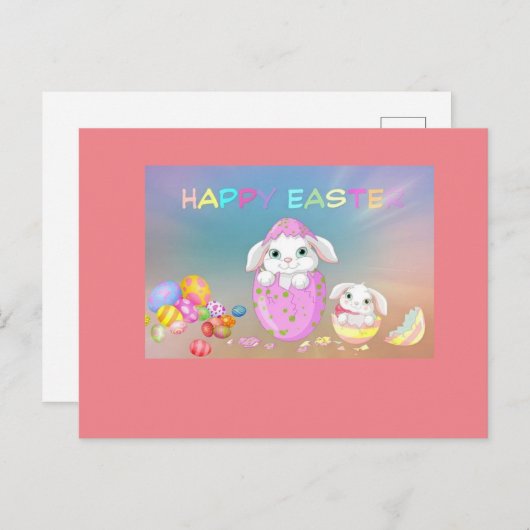 Happy Oaster Post Card Postkarte (Vorne/Hinten)