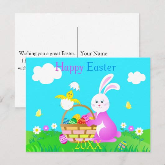 Happy Oaster Postkarte (Vorne/Hinten)