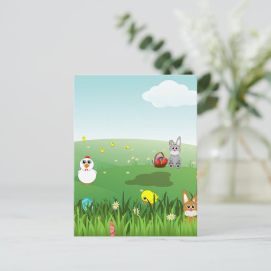 Happy Oaster Postkarte (Stehend Vorderseite)