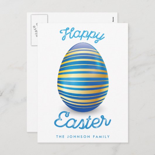 Happy Oaster Postkarten mit Blue Oaster Egg (Vorne/Hinten)