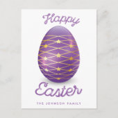 Happy Oaster Postkarten mit Lila Ostereier (Vorderseite)
