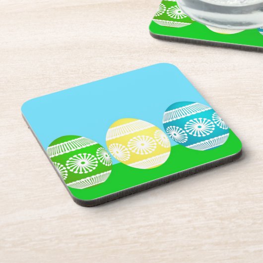 Happy Oaster Powder niedliche Eierdesign Untersetzer (Linke Seite)