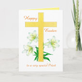 Happy Oaster Priest Cross White Lily Blume Karte (Vorderseite)