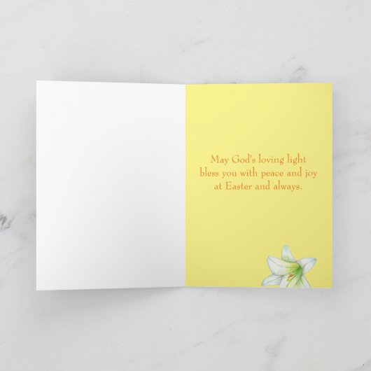 Happy Oaster Priest Cross White Lily Blume Karte (Innenseite)