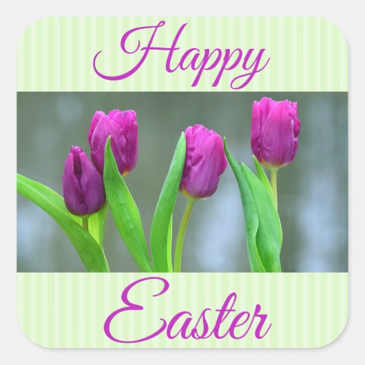 Happy Oaster Purple Tulips Stickers (Vorderseite)