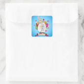 Happy Oaster Quadratischer Aufkleber (Tasche)