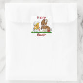 Happy Oaster Quadratischer Aufkleber (Tasche)