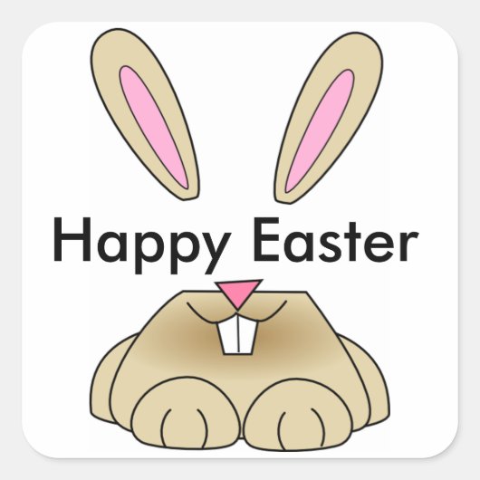 Happy Oaster Quadratischer Aufkleber (Vorderseite)