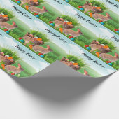 Happy Oaster Rabbit Decoupage Craft oder Geschenk Geschenkpapier (Ecke)