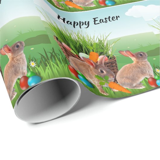 Happy Oaster Rabbit Decoupage Craft oder Geschenk Geschenkpapier (Rolleneckpunkt)