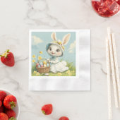 Happy Oaster Rabbit Eggs Daffodils Schmetterlinge Serviette (Beispiel)