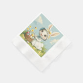 Happy Oaster Rabbit Eggs Daffodils Schmetterlinge Serviette (Ecke)