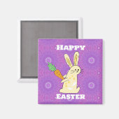 Happy Oaster Rabbit Magnet (Vorderseite/Rückseite)