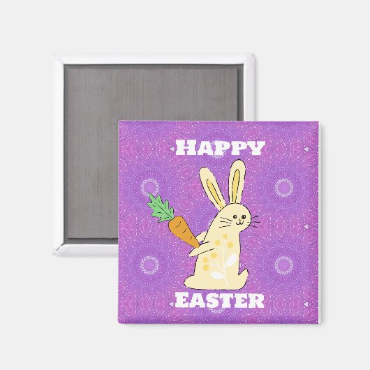 Happy Oaster Rabbit Magnet (Vorderseite/Rückseite)
