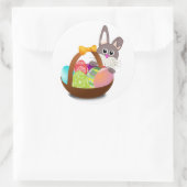 Happy Oaster Rabbit Runder Aufkleber (Tasche)