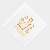 Happy Oaster Rabbit Spring Blumen Personalisiert Servietten Mit Folie (Rechts)
