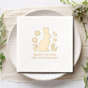 Happy Oaster Rabbit Spring Blumen Personalisiert Servietten Mit Folie