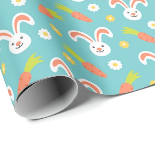 Happy Oaster Rabbit und Carrots Geschenkpapier (Rolleneckpunkt)