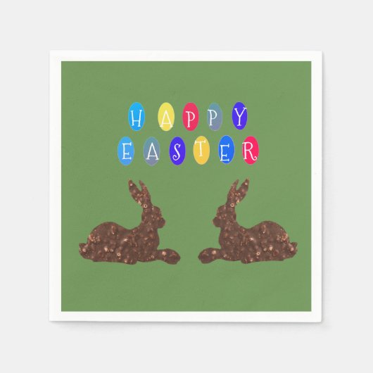 Happy Oaster, Rabbits Cocktail Papier Napkins Serviette (Vorderseite)