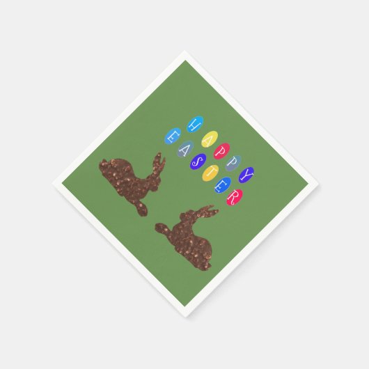 Happy Oaster, Rabbits Cocktail Papier Napkins Serviette (Ecke)