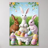 Happy Oaster Rabbits Poster (Vorne)