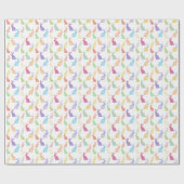 Happy Oaster - Rainbow Bunny Muster Geschenkpapier (Flach)