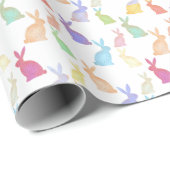 Happy Oaster - Rainbow Bunny Muster Geschenkpapier (Rolleneckpunkt)