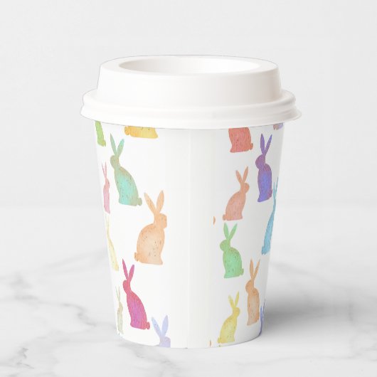 Happy Oaster - Rainbow Bunny Muster Pappbecher (Rechts)