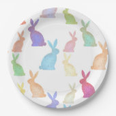 Happy Oaster - Rainbow Bunny Muster Pappteller (Vorderseite)