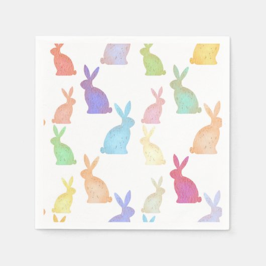 Happy Oaster - Rainbow Bunny Muster Serviette (Vorderseite)