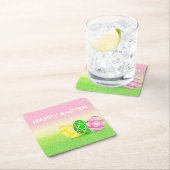 Happy Oaster Rechteckiger Pappuntersetzer (Vor Ort)