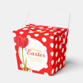 Happy Oaster Red Tulpe Polka Dot Geschenkbox Geschenkschachtel