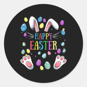 Happy Oaster Redewendungen Bunny Gifts Egg Graphic Runder Aufkleber