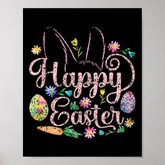 Happy Oaster Redewendungen Egg Bunny 5 Poster (Vorne)