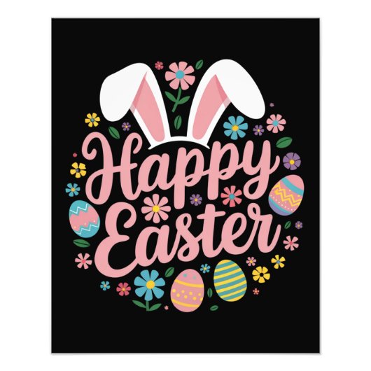 Happy Oaster Redewendungen Egg Bunny Fotodruck (Vorne)