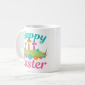 Happy Oaster Religious Cross Niedliche Blume Kaffeetasse (Vorderseite Links)