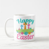 Happy Oaster Religious Cross Niedliche Blume Kaffeetasse (Links)