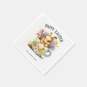 Happy Oaster Retro Wasserfarben Bunny Serviette (Ecke)