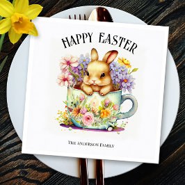 Happy Oaster Retro Wasserfarben Bunny Serviette