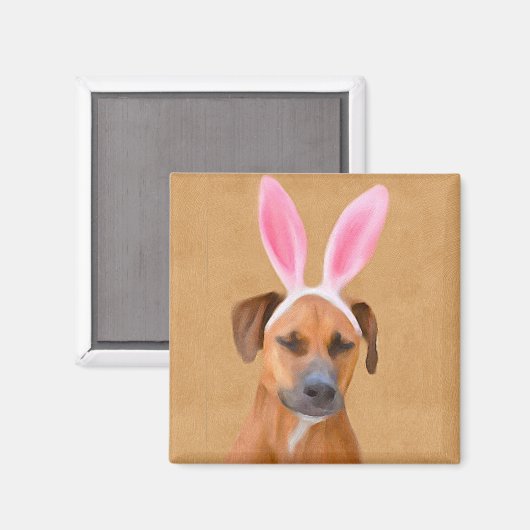 Happy Oaster Rhodesian Ridgeback Magnet (Vorderseite/Rückseite)