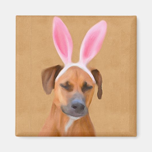 Happy Oaster Rhodesian Ridgeback Magnet (Vorne)