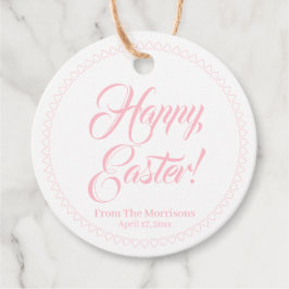 Happy Oaster rosa Herzen Rand benutzerdefinierte S Geschenkanhänger