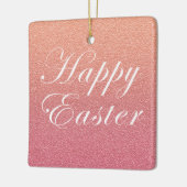 Happy Oaster Rose Gold Pink Sparkle Glitzer Style Keramikornament (Links)