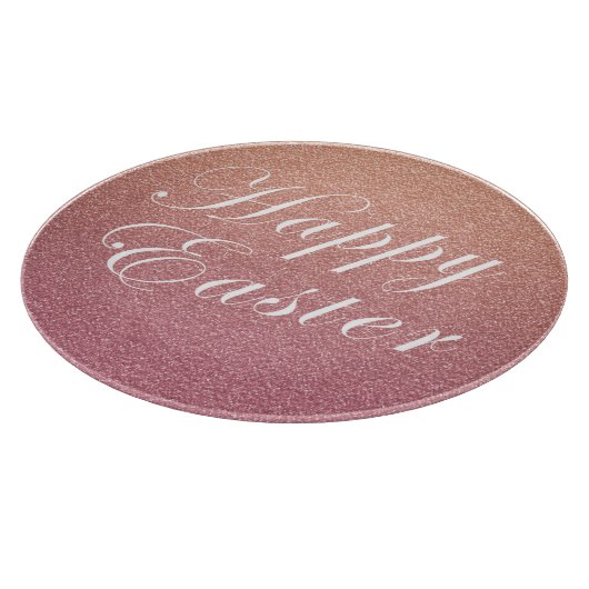 Happy Oaster Rose Gold Pink Sparkle Glitzer Style Schneidebrett (Ecke)