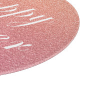 Happy Oaster Rose Gold Pink Sparkle Glitzer Style Schneidebrett (Ecke)