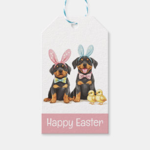 Happy Oaster Rottweiler Hunde Bunny Ears Geschenkanhänger