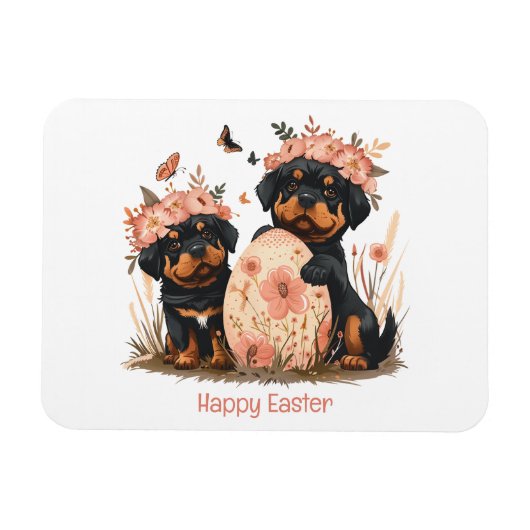 Happy Oaster Rottweiler Hunde Magnet (Horizontal)
